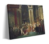 Impression sur toile Le couronnement de Napoléon par Jacques Louis David - Art mural décoratif pour salon, chambre à coucher - 30 x 45 cm