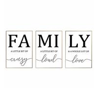 Impression sur toile - Lettres minimalistes nordiques - Amour, famille - Peinture sur toile - Poster et impressions - Art mural pour décoration de salon - Sans cadre - 40 × 50 cm × 3 pièces
