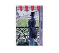 Impression sur toile L'homme au Balcon, Boulevard Haussmann-Gustave Caillebotte Décoration murale moderne