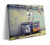 Impression sur toile Life Is Short Chill The Duck Out de Banksy - 40 x 60 cm