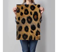 Impression sur Toile Macro-réalisme, Tableau Affiche Décoration Murale à Imprimé léopard, Tableau Décoratif Brun, Art Mural pour Salon Chambre Couloir, 60x40cm, Sans Cadre