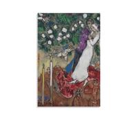 Impression sur toile Marc Chagall Le Corbusier Les trois bougies - Décoration murale d'intérieur - 40 x 60 cm
