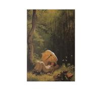 Impression sur toile mate Der Maler (The Artist) 1850, Carl Spitzweg - Décoration pour chambre à coucher, bureau, cadeau - 60 x 90 cm