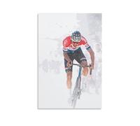 Impression sur toile Mathieu Van Der Poel Cycliste - Impression haute définition pour la maison, le bureau - Art mural - 50 x 75 cm