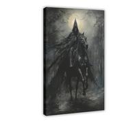 Impression sur toile mélancolique gothique chevalier sombre pour décoration de chambre à coucher, bureau, chambre, cadeau 50 x 75 cm