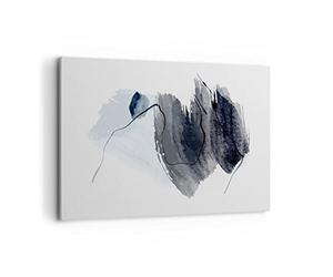Impression sur Toile Moderne 100x70 cm Abstrait Art - 4975 | Aquarelle Bleu Gris Moderne Tableau Décoratif Grand Décoration Murale Art Mural Toile Imprimée Salon Chambre Cuisine ARTTOR