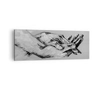 Impression sur Toile Moderne 140x50 cm Noir et Blanc Personnes - 4566