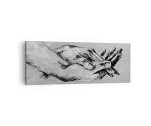 Impression sur Toile Moderne 140x50 cm Noir et Blanc Personnes - 4566