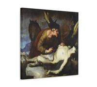 Impression sur toile moderne Luca Giordano Works« The Good Samaritan » - Décoration murale pour chambre à coucher et salon - 70 x 70 cm