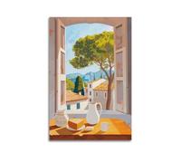 Impression sur toile moderne pour la maison, affiche de paysage, vue de village, art décoratif, 60 x 90 cm, style sans cadre