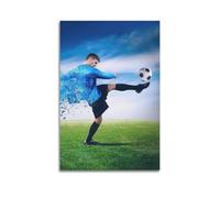 Impression sur toile moderne pour la maison, affiche de sport, joueur de football, effet créatif, peinture décorative, 50 x 75 cm, style sans cadre