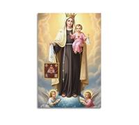 Impression sur toile moderne pour la maison, affiche religieuse Vierge et enfant, image sainte montrant l'amour maternel, peinture décorative, 50 x 75 cm, style sans cadre