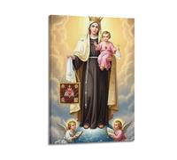 Impression sur toile moderne pour la maison - Affiche religieuse Vierge et enfant - Image sainte montre l'amour maternel charme peinture décorative 30 x 45 cm style cadre