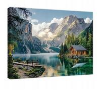 Impression sur Toile Montagne Paysage Moderne 60x40 cm XXL Tableau Décoration Deco Murale Intissée pour Salon Chambre Cuisine