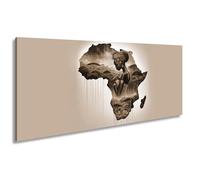 Impression sur toile Motif âme africaine fleurit dans des couleurs vives de la nature. Panorama 60 x 30 cm Effet : sépia XXL Impression d'art sur châssis Décoration de salon