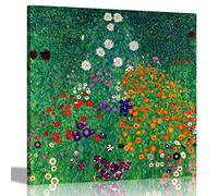 Impression sur toile motif jardin fleuri par Gustav Klimt Impressionnisme 60 x 60 cm