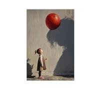 Impression sur toile Motif petite fille avec ballon rouge