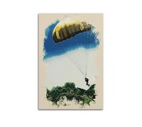 Impression sur toile murale moderne pour chambre à coucher et chambre à coucher Motif parachutisme 20 x 30 cm
