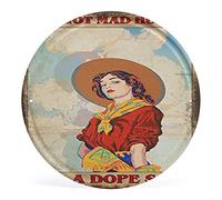 Impression sur toile murale rétro avec inscription « Cowboy Girl She Got Mad Hustle And A Dope Soul Girl » - 30 x 30 cm