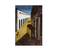 Impression sur toile Mystery And Melancholy par Giorgio De Chirico - Décoration murale moderne pour chambre à coucher - Sans cadre - 40 x 60 cm