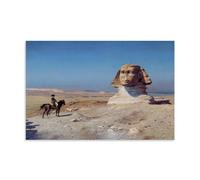 Impression sur toile Napoleon Bonaparte devant le sphinx - Décoration murale moderne pour salon, salle de bain, chambre à coucher - 50 x 75 cm