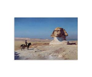 Impression sur toile Napoleon Bonaparte devant le sphinx - Décoration murale moderne pour salon, salle de bain, chambre à coucher - 50 x 75 cm