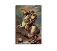 Impression sur toile Napoleon Crossing The Alps at The St Bernard par Jacques-Louis David - Décoration murale pour salon - 60 x 90 cm