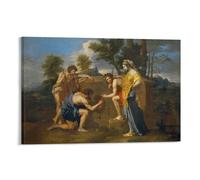 Impression Sur Toile «Nicolas Poussin Et in Arcadia Ego» Reproduction De Peintures À L'huile， Impression， Pour Décoration De Maison Et De Bureau