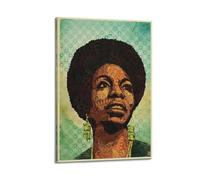 Impression sur toile Nina Simone - Décoration murale pour salon, chambre à coucher - 20 x 30 cm - Style cadre