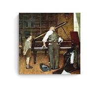 Impression sur toile Norman Rockwell - Tune de piano - Décoration d'intérieur - 30 x 30 cm