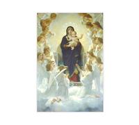 Impression sur toile « Our Lady Of The Lilies » - William Adolphe Bouguereau La Vierge avec des anges - Décoration murale pour la maison, l'école, le bureau - Sans cadre - 61 x 91,4 cm