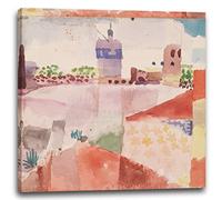 Impression sur toile Paul Klee - Hammamet (Tunisie) et leur mosquée (1914)