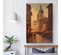 Impression sur toile - Paysage urbain de Rome, huile sur toile, affiches et impressions, décoration murale pour salon, chambre d'adolescent, 20 x 30 cm