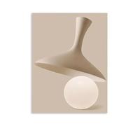 Impression Sur Toile Peinture Affiche Et Impression Abstraites Minimalistes Beiges, Peinture Sur Toile De Forme Géométrique Nordique, Image Moderne Pour Salon, Décoration Murale(F,30x40cm)