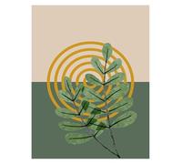 Impression Sur Toile Peinture Impression Sur Toile Minimaliste Géométrique Style Bohème Floral Vert, Décoration Murale Pour Salon, Maison Moderne(B,30x40cm)
