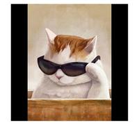 Impression Sur Toile Peinture Impressions Sur Toile Représentant Un Mème Drôle De Chien, Canard Et Chat,Images D'animaux Mignons, Décoration Murale Amusante Pour La Maison(V,40X50cm)