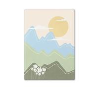 Impression sur Toile Peinture Peinture Murale Abstraite Pastel, Montagne, Soleil, Marguerites, Arc-en-Ciel, Corail, Affiches Nordiques, Images pour Décoration De Salon(Une,40X50cm)