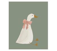 Impression Sur Toile Peinture Peinture Sur Toile Représentant Une Oie Mignonne Et Idiote Avec Des Fleurs, Affiche Imprimée, Art Nordique, Décoration Murale Pour Chambre D'enfant(E,40X50cm)