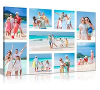Impression sur toile personnalisable avec 9 photos - Collage photo personnalisé - Plusieurs tailles via « Personnaliser maintenant » - Cadeau imprimé personnalisé pour la maison et les occasions