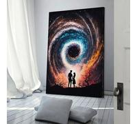 Impression sur toile personnalisée représentant une histoire d'amour galactique, pour famille, animal de compagnie, mariage, amis, vacances, anniversaire, 30 x 45 cm