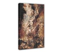 Impression sur toile Peter Paul Rubens - La chute des damnés - Décoration murale pour chambre à coucher, bureau, chambre, cadre cadeau, 60 x 90 cm