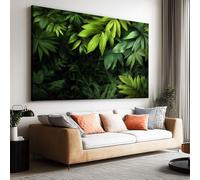 Impression sur Toile Photo Peinture 90x60 cm Tableau Decoration Murale Chambre Salon Maison Cuisine Affiches Art pour Salle de Bain Bureau Tropical Plante Feuille Jungle