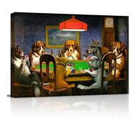 Impression sur toile - Pokers Dogs Dogs Playing Cards - D coration murale Peintures d'art modernes Images pour salon Tendues et encadr es R
