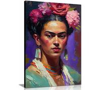 Impression sur toile, portrait de Frida, décoration murale encadrée pour décoration d'intérieur, 91 x 61 cm