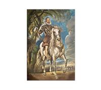 Impression sur toile portrait équestre du duc de Lerma Peter Paul Rubens pour chambre à coucher, bureau, décoration murale esthétique, cadeau sans cadre, 40,6 x 61 cm