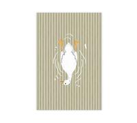 Impression sur toile pour chambre d'enfant Motif oie rayée vert sauge 60 x 90 cm