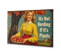Impression sur toile pour salle de bain avec inscription « It'S Not Hording If It'S Plants » (40 x 60 cm)