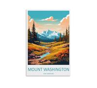 Impression sur toile pour salon, chambre à coucher, salle de bain, bureau - Motif : Mont Washington - New Hampshire - 30 x 45 cm