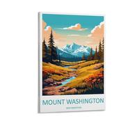 Impression sur toile pour salon, chambre à coucher, salle de bain, bureau - Motif : Mont Washington - New Hampshire - 30 x 45 cm
