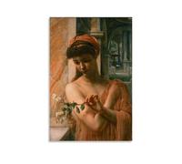 Impression sur toile Psyche in The Temple of Love par Edward John Poynter - Décoration murale moderne pour salon, salle de bain, chambre à coucher - 50 x 75 cm